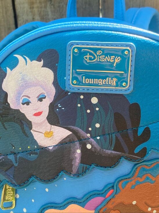 Disney Parks Little Mermaid Loungefly Ursula Ariel Mini Backpack Live Action Blu main image 3